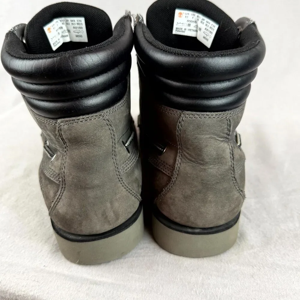 Timberland Boots Men 8.5 Earthkeepers Anti Fatigue Gray Leather Moc Toe Lace Up